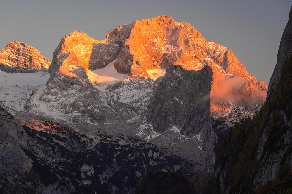 Dachstein alpenglow, Austria