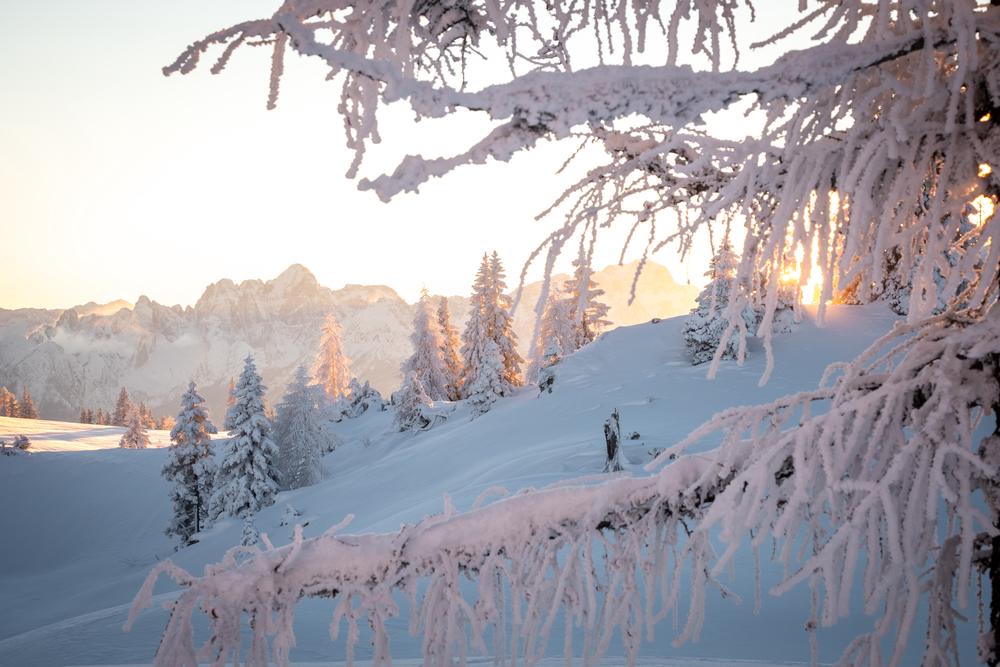 Winter sunset, Dobratsch, Austria