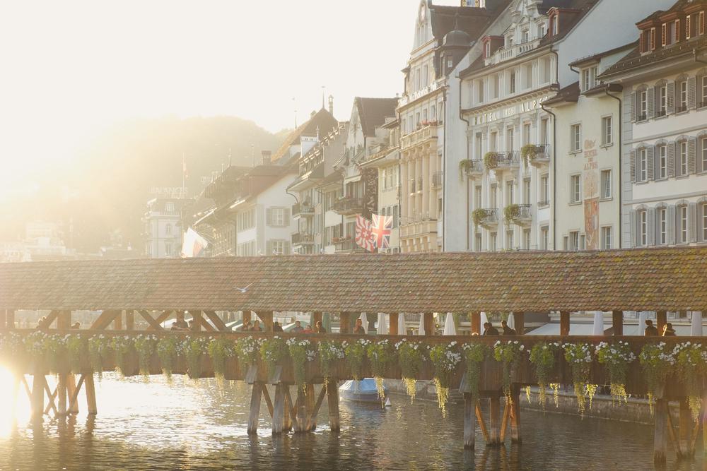 Golden afternoon light in Lucerne, Switzerland